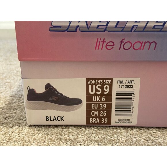 SKECHERS Women's 9 Lite Foam Lightweight Air-Cooled Running Sneaker Shoes Black - Picture 4 of 12